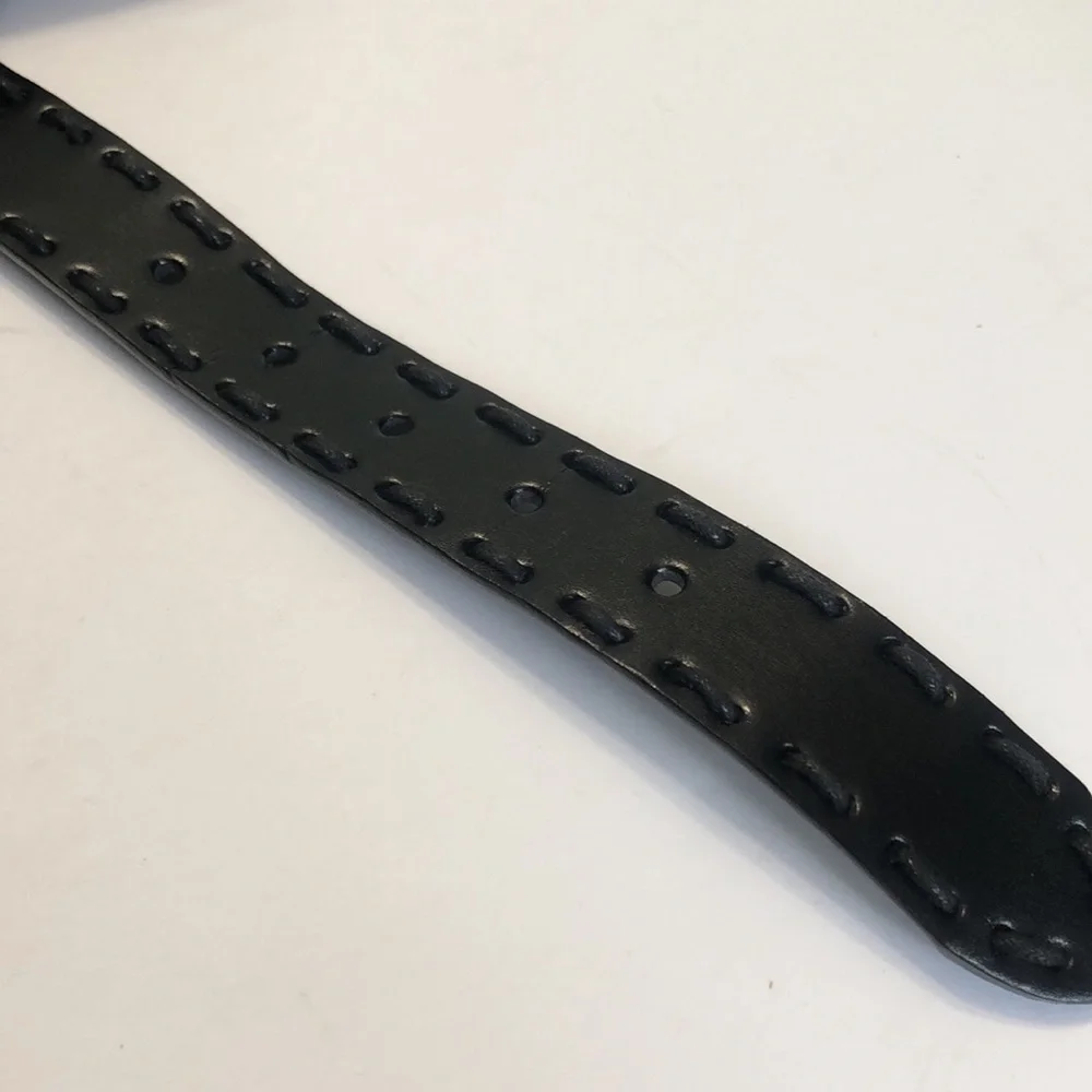 Men’s Black Side Stitched Leather Belt size XL